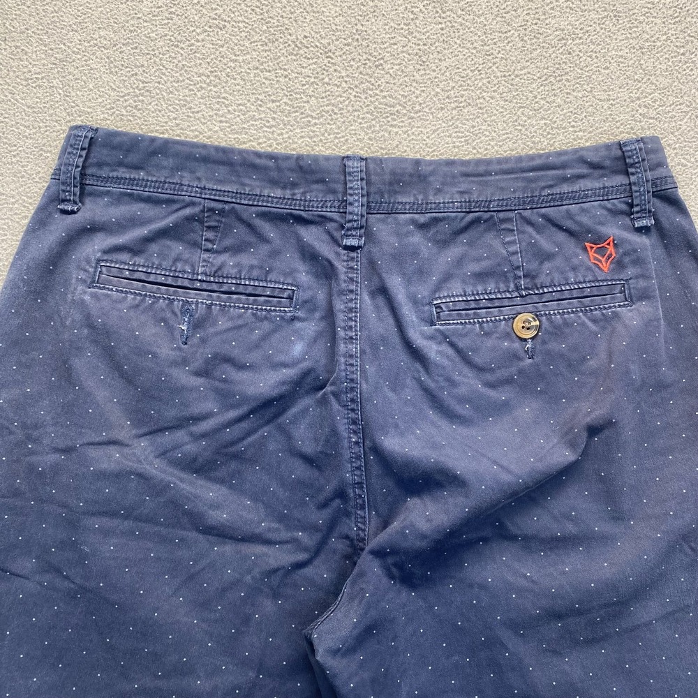 PRINCE & FOX Blue Slim Classic Chino Shorts Zip Fly Pockets Mens Size 31 - Picture 13 of 16